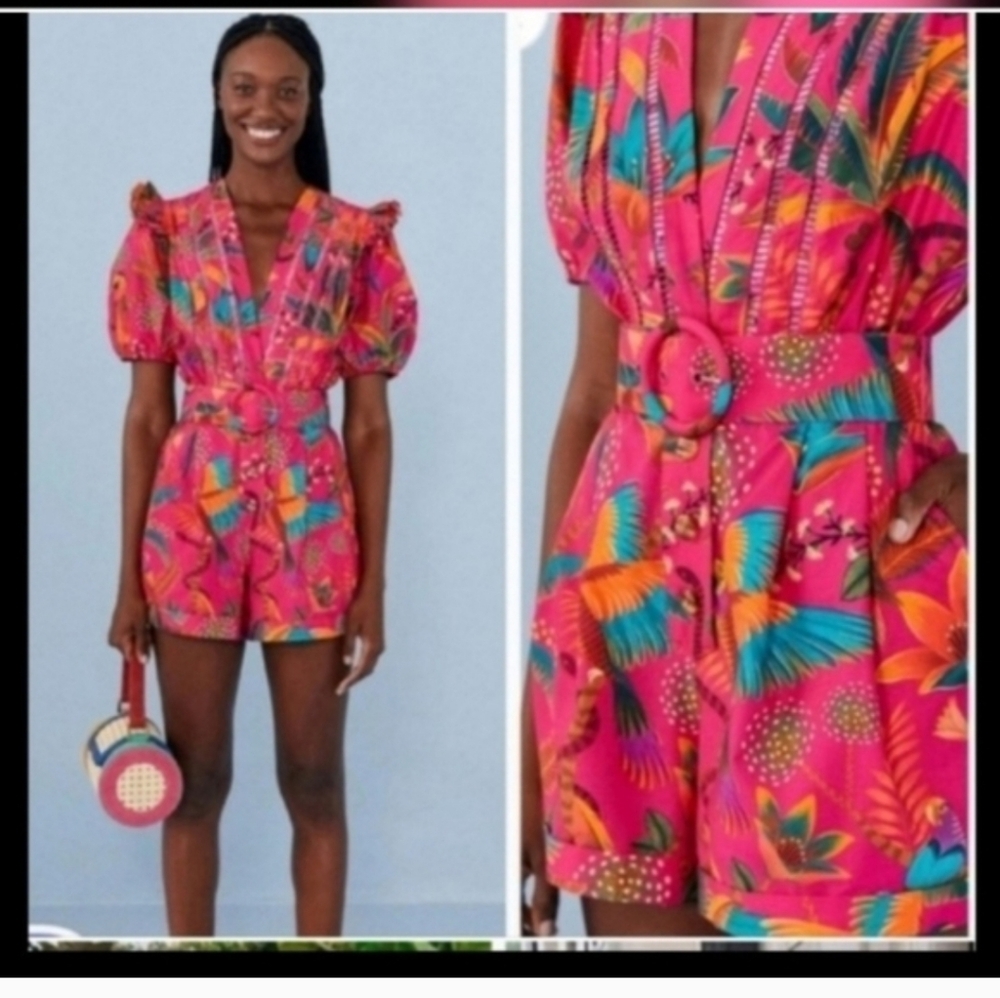 Farm Rio Pink Romper - Picture 1 of 6